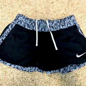 Girls Black Printed Nike Shorts